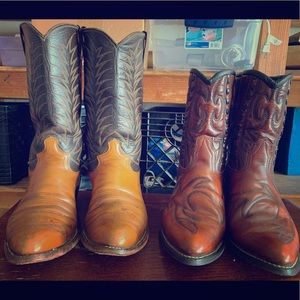 2 used vintage pairs of cowboy boots